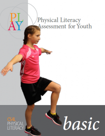 The image depicts the cover for the PLAYBasic resource page with a young girl balancing on one foot