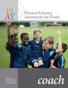 The image depicts the cover for the PLAYCoach resource page with 4 soccer kids carrying a female athlete in celebration