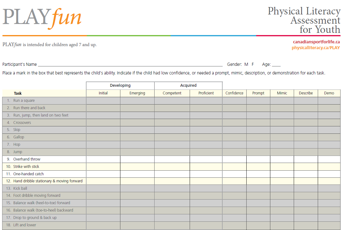 PLAYfun tasks 9-12 highlighted