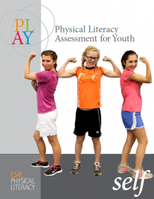 The image depicts the cover for the PLAYSelf resource page with 3  girls flexing their biceps